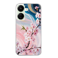 Coque taperso pour POCO C65 4G avec motif marbre fleur cerisier protection antichoc personnalisée