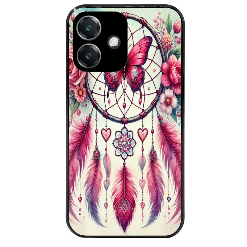 Coque noire taperso pour OPPO A40 avec motif dreamcatcher et papillon protection antichoc personnalisée