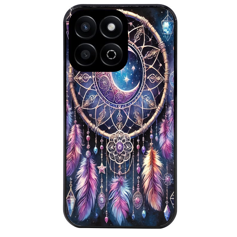 Coque noire taperso pour Honor 70 LITE 90 et LITE avec motif dreamcatcher et lune protection antichoc personnalisée