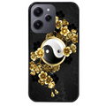 Coque noire taperso pour Redmi 12 4G et 5G avec motif yin yang et fleur protection antichoc personnalisée
