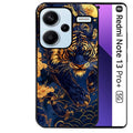 Coque noire taperso pour Redmi Note 13 PRO PLUS 5G avec motif tigre et fleur protection antichoc personnalisée