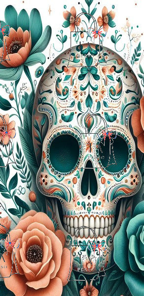 Tête de mort turquoise