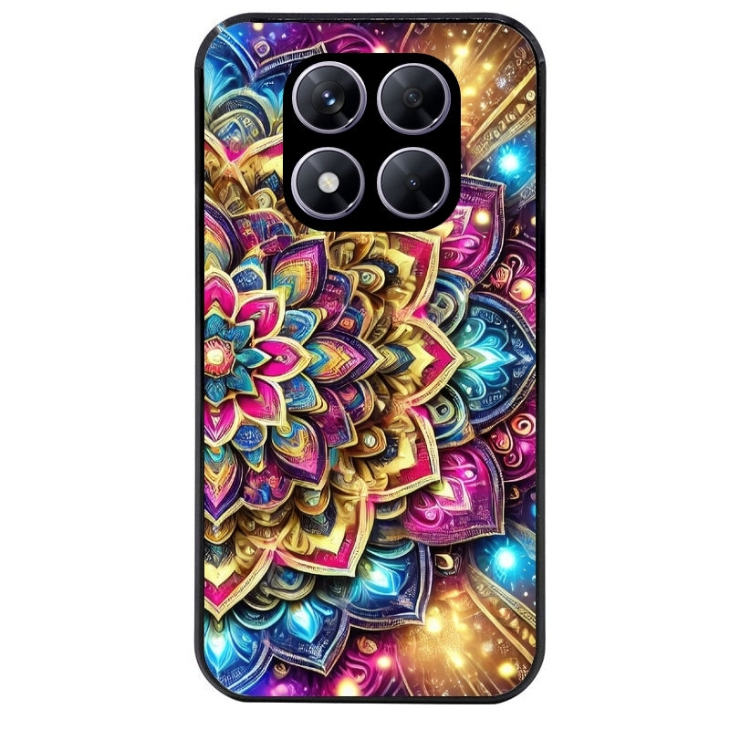 Coque noire taperso pour Redmi Note 14 et PRO PLUS 4G 5G avec motif mandala 2 protection antichoc personnalisée
