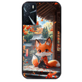 Coque noire taperso pour OPPO A16 et A16S avec motif renard et fox anime protection antichoc personnalisée
