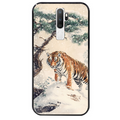 Coque noire taperso pour OPPO A5 A9 2020 avec motif tigre bonzai protection antichoc personnalisée