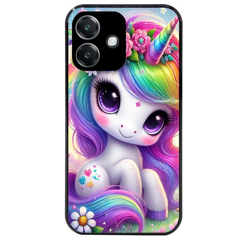 Coque noire taperso pour OPPO A40 avec motif licorne et fleurs protection antichoc personnalisée