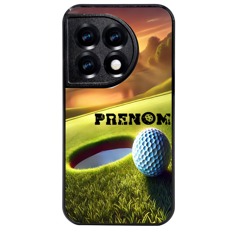 Coque noire taperso pour OnePlus 11 et 12 avec motif golf personnalisee protection antichoc personnalisée