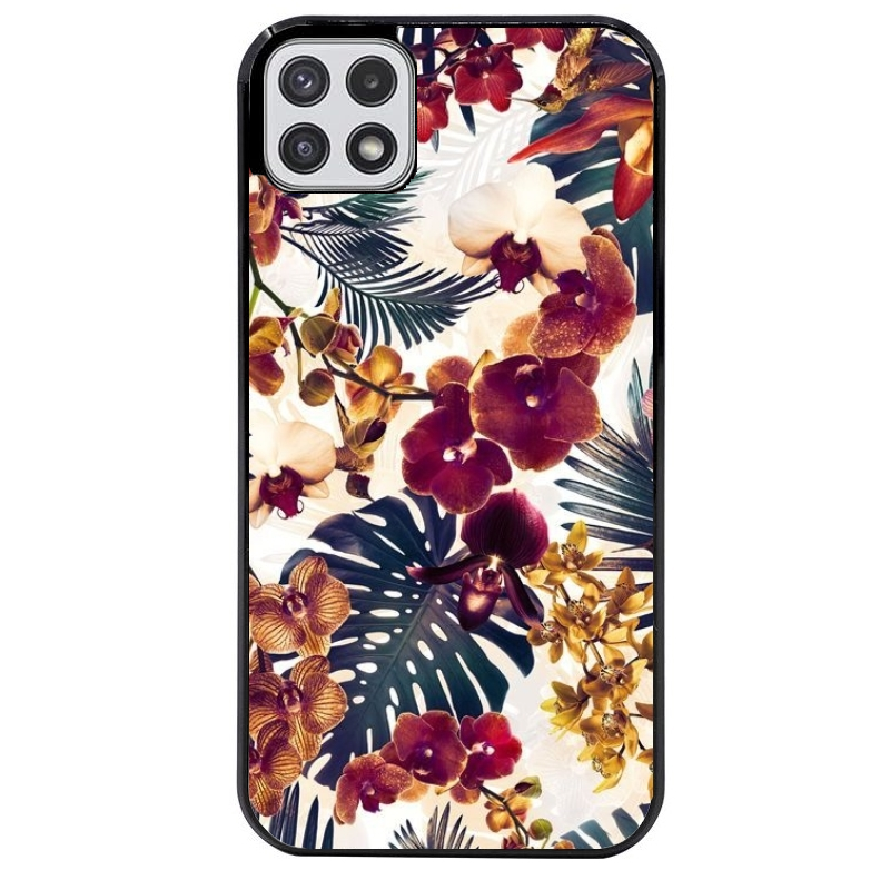 Coque noire taperso pour galaxy A22 A32 A52 A52S 4G 5G  avec motif jungle couleurs d'automne protection antichoc personnalisée