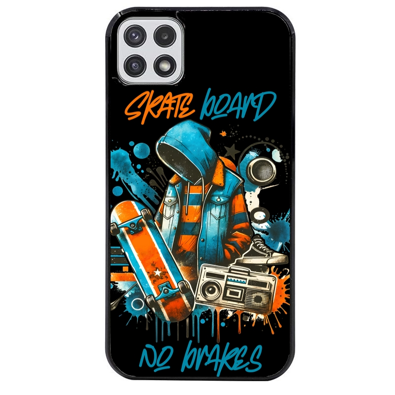 Coque noire taperso pour galaxy A22 A32 A52 A52S 4G 5G  avec motif skate board protection antichoc personnalisée