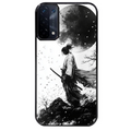 Coque noire taperso pour OPPO A54 et A74 5G avec motif samourai et lune protection antichoc personnalisée