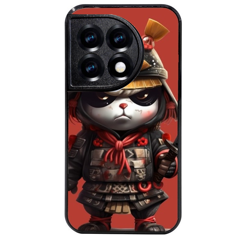 Coque noire taperso pour OnePlus 11 et 12 avec motif panda et samourai protection antichoc personnalisée