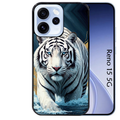 Coque noire taperso pour OPPO Reno 15 et F FS 5G avec motif tigre polaire protection antichoc personnalisée