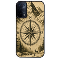 Coque noire taperso pour OPPO A54 et A74 5G avec motif voyage et boussole protection antichoc personnalisée