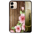 Coque noire taperso pour OPPO A6 A6X 4G et 5G avec motif bois avec fleur rose protection antichoc personnalisée