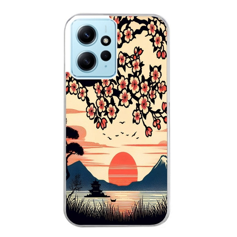 Coque taperso pour POCO X5 5G avec motif japan cerisier protection antichoc personnalisée