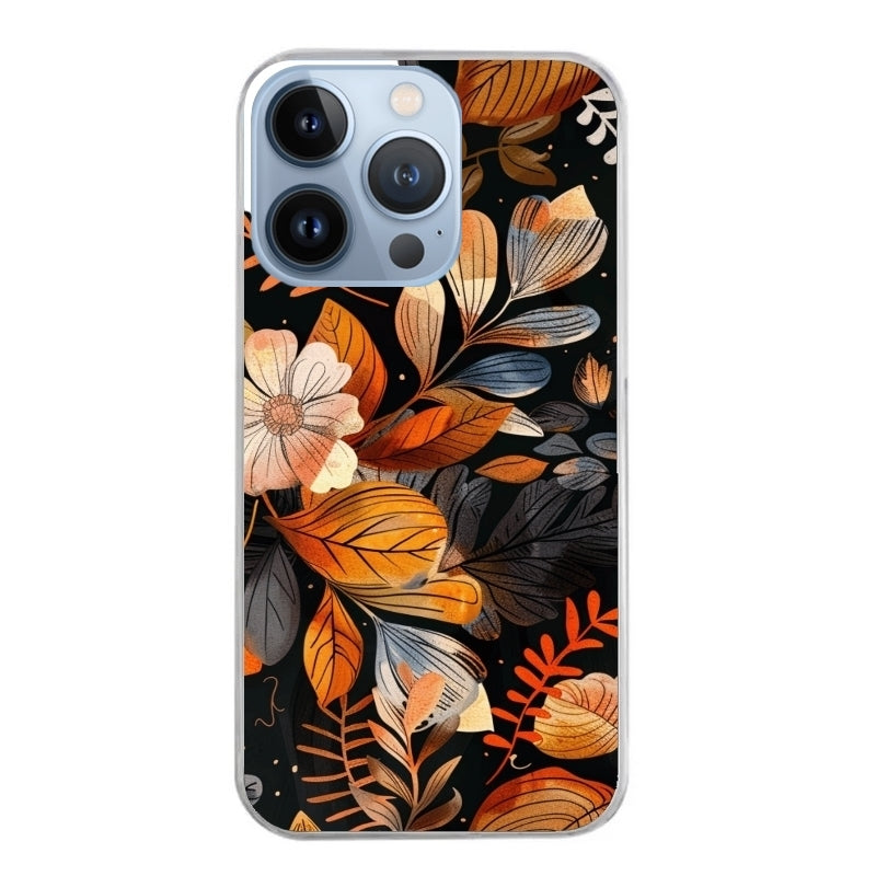 Coque taperso pour Iphone 12 et PRO MINI PRO MAX avec motif fleur automne protection antichoc personnalisée