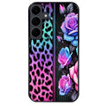 Coque noire taperso pour galaxy A07 A17 A27 A37 A57 avec motif leopard et fleur protection antichoc personnalisée