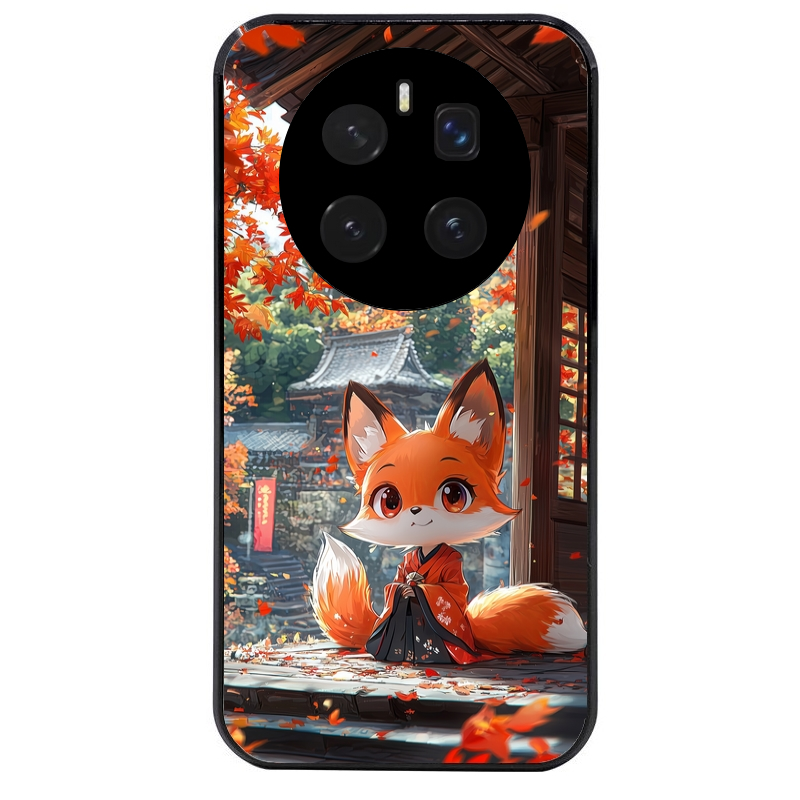 Coque noire taperso pour Magic 7 LITE et PRO avec motif renard et fox anime protection antichoc personnalisée