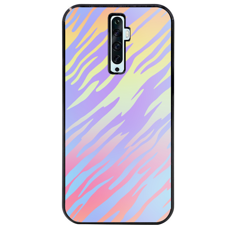 Coque noire taperso pour OPPO Reno 2 et 2Z avec motif zebre pastel protection antichoc personnalisée