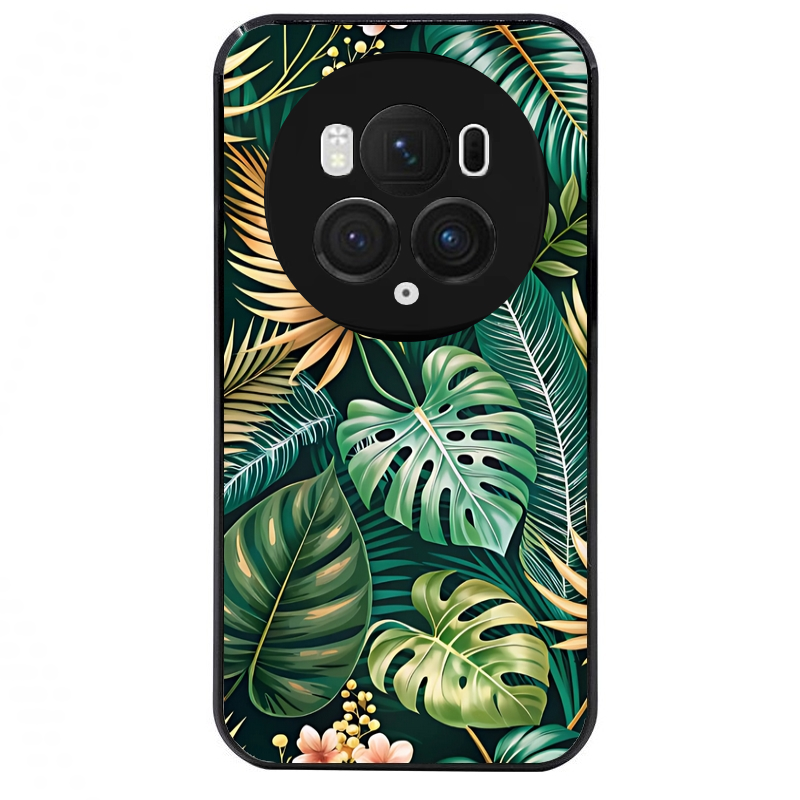 Coque noire taperso pour Magic 5 6 LITE et PRO avec motif jungle dore protection antichoc personnalisée