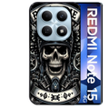 Coque noire taperso pour Redmi Note 15 et PRO PLUS 4G 5G avec motif mort motard protection antichoc personnalisée