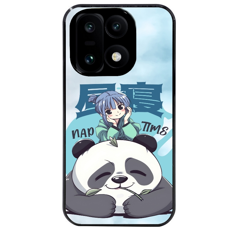 Coque noire taperso pour OnePlus 15 avec motif panda anime protection antichoc personnalisée