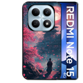 Coque noire taperso pour Redmi Note 15 et PRO PLUS 4G 5G avec motif samourai cerisier protection antichoc personnalisée