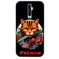 Coque noire taperso pour OPPO Reno 2 et 2Z avec motif chat carpe koii japan personnalise protection antichoc personnalisée