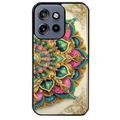 Coque noire taperso pour Moto Edge 60 et Neo Fusion Pro avec motif mandala 3 protection antichoc personnalisée