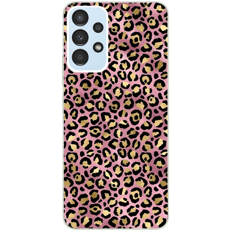 Coque taperso pour Galaxy A13 4G et 5G A23 A53 avec motif leopard rose protection antichoc personnalisée