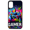 Coque noire taperso pour Moto E13 E14 E15 avec motif gamer protection antichoc personnalisée