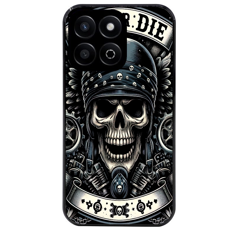 Coque noire taperso pour Honor 70 LITE 90 et LITE avec motif mort motard protection antichoc personnalisée