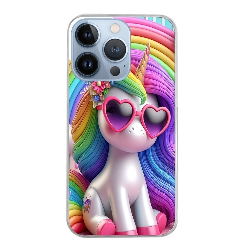 Coque taperso pour Iphone 13 et PRO MINI PRO MAX avec motif licorne pop art protection antichoc personnalisée