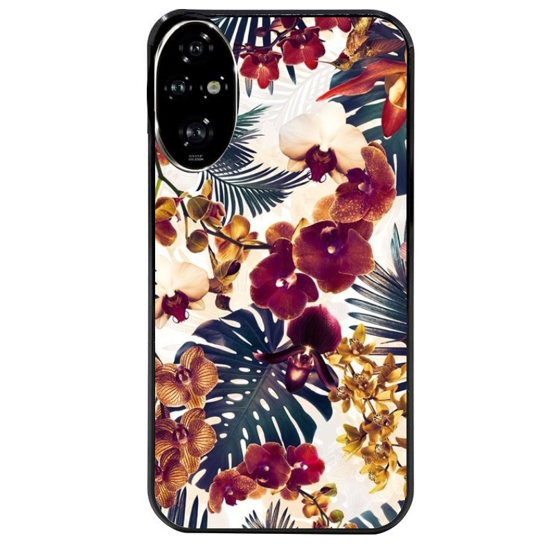 Coque noire taperso pour Honor 200 et Lite Pro Smart avec motif jungle couleurs d'automne protection antichoc personnalisée