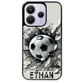 Coque noire taperso pour Redmi Note 14 et PRO PLUS 4G 5G avec motif foot beton personnalisee protection antichoc personnalisée