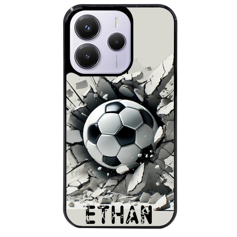 Coque noire taperso pour Redmi Note 14 et PRO PLUS 4G 5G avec motif foot beton personnalisee protection antichoc personnalisée