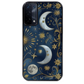 Coque noire taperso pour OPPO A54 et A74 5G avec motif lune et etoile protection antichoc personnalisée