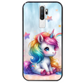 Coque noire taperso pour OPPO A5 A9 2020 avec motif licorne et etoiles protection antichoc personnalisée