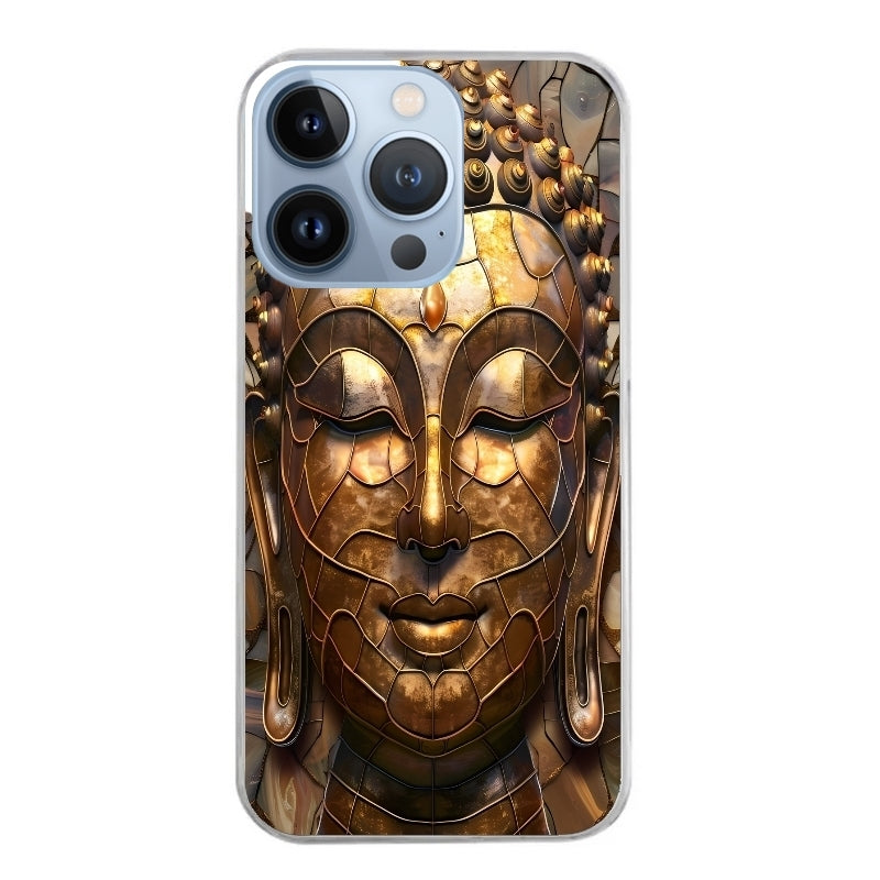Coque taperso pour Iphone 13 et PRO MINI PRO MAX avec motif bouddha et mosaique protection antichoc personnalisée