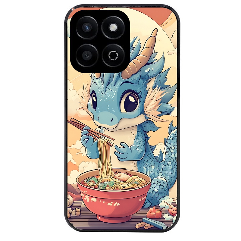 Coque noire taperso pour Honor 70 LITE 90 et LITE avec motif dragon ramen 2 protection antichoc personnalisée