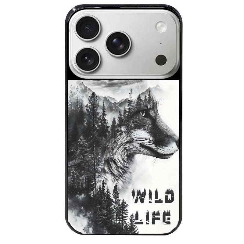 Coque noire taperso pour Iphone 17 17E AIR MAX PRO avec motif renard fox wild protection antichoc personnalisée