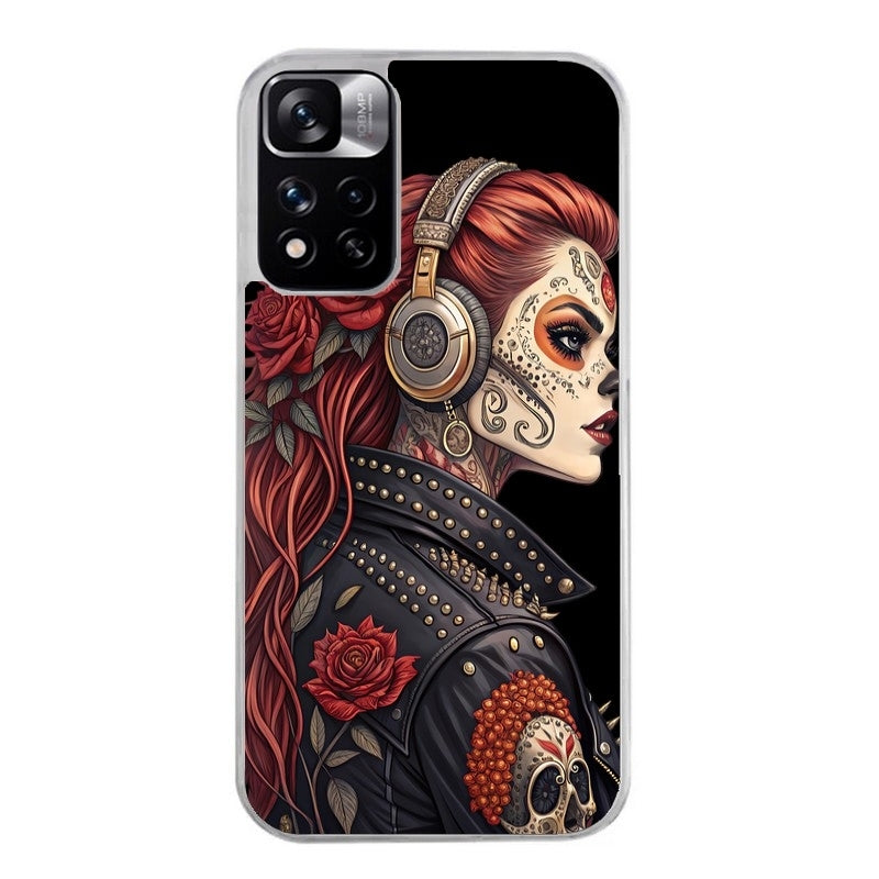 Coque taperso pour Redmi Note 10 4G 5G PRO 10S avec motif tete de mort rock protection antichoc personnalisée
