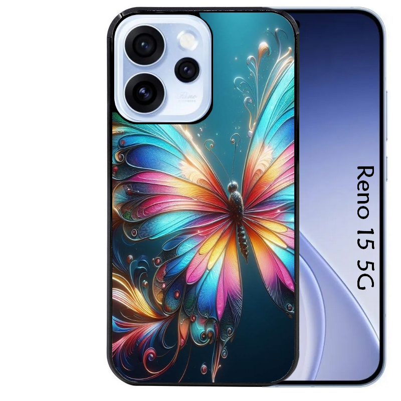 Coque noire taperso pour OPPO Reno 15 et F FS 5G avec motif papillon arc protection antichoc personnalisée