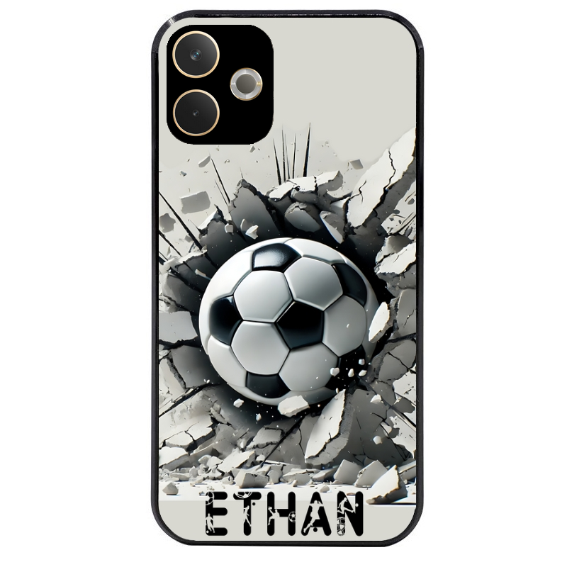 Coque noire taperso pour OPPO A5 PRO 4G et 5G avec motif foot beton personnalisee protection antichoc personnalisée