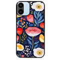 Coque noire taperso pour Redmi A1 et A2 avec motif fleur coquelicot protection antichoc personnalisée