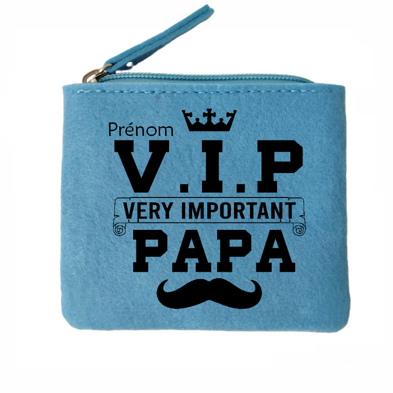 Porte monnaie personnalisé papa VIP en feutrine en feutrine