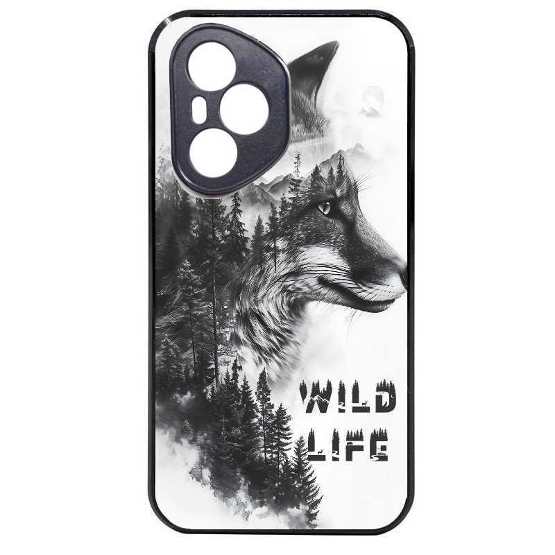 Coque noire taperso pour Honor 400 et Lite Pro Smart avec motif renard fox wild protection antichoc personnalisée