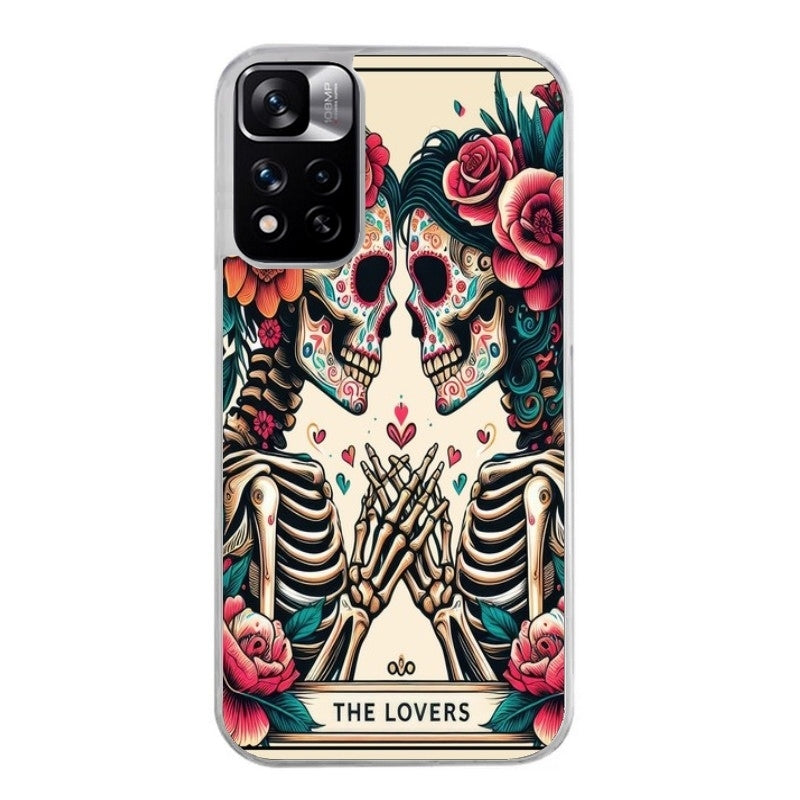 Coque taperso pour Redmi Note 10 4G 5G PRO 10S avec motif tete de mort lovers protection antichoc personnalisée