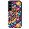 Coque noire taperso pour galaxy A06 A16 A26 A36 A56 avec motif mandala 2 protection antichoc personnalisée