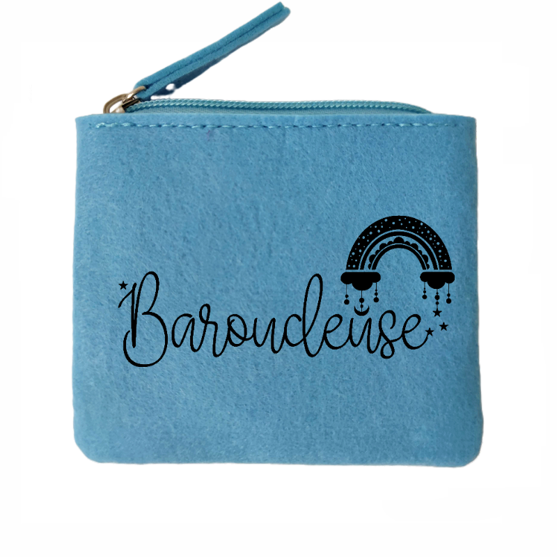 Porte monnaie baroudeuse en feutrine en feutrine